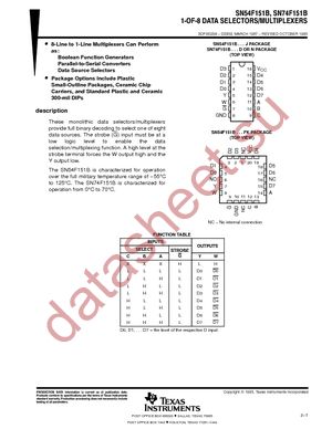 SN74F151BN datasheet  